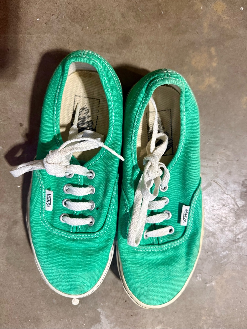 Vans Green Low-Top Canvas Sneakers with White Soles